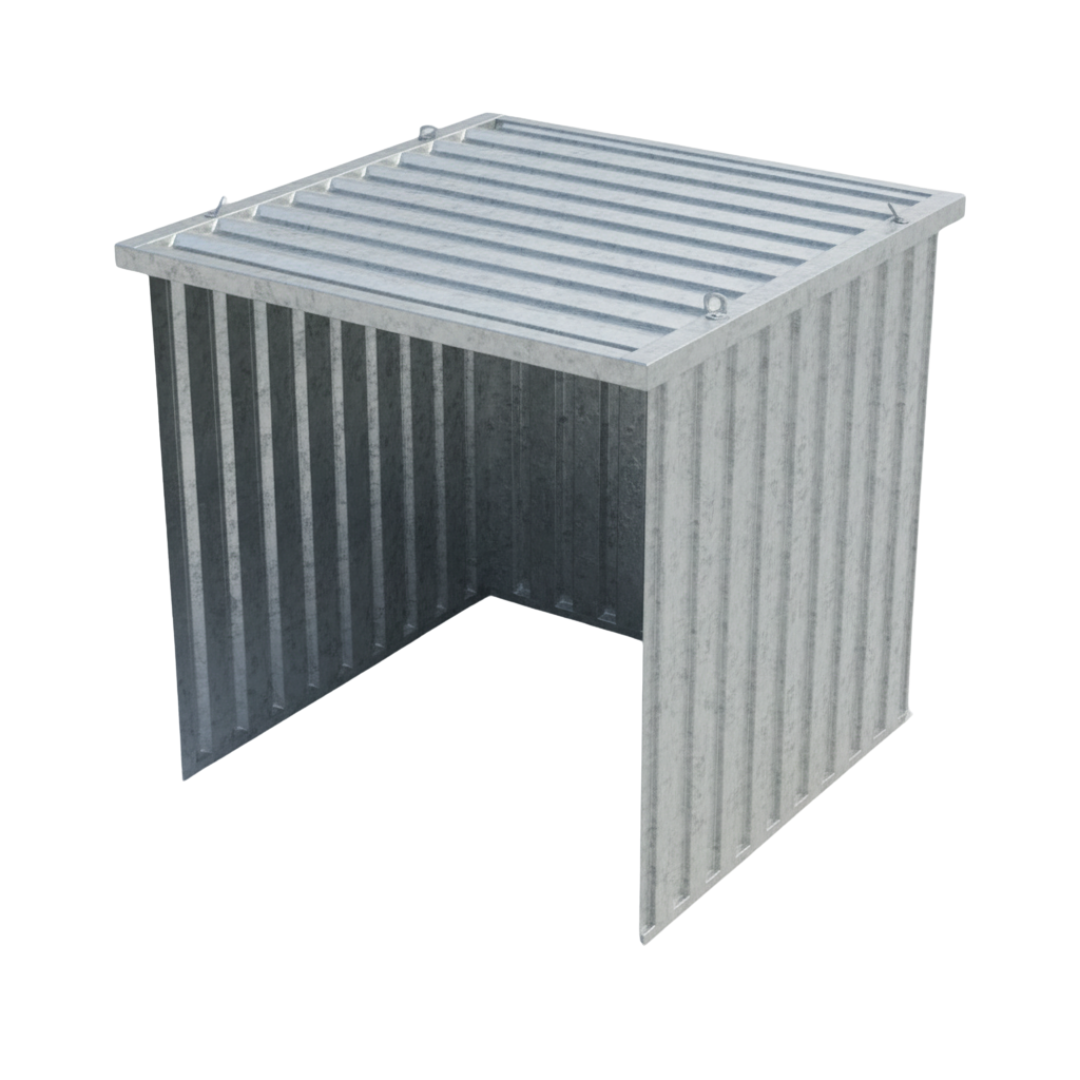 Schnellbauunterstand QBS S - 2m x 2m freier Zugang über kurze Seite