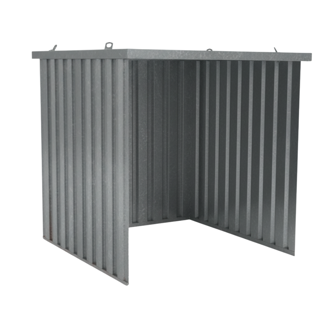 Schnellbauunterstand QBS S - 2m x 2m freier Zugang über kurze Seite