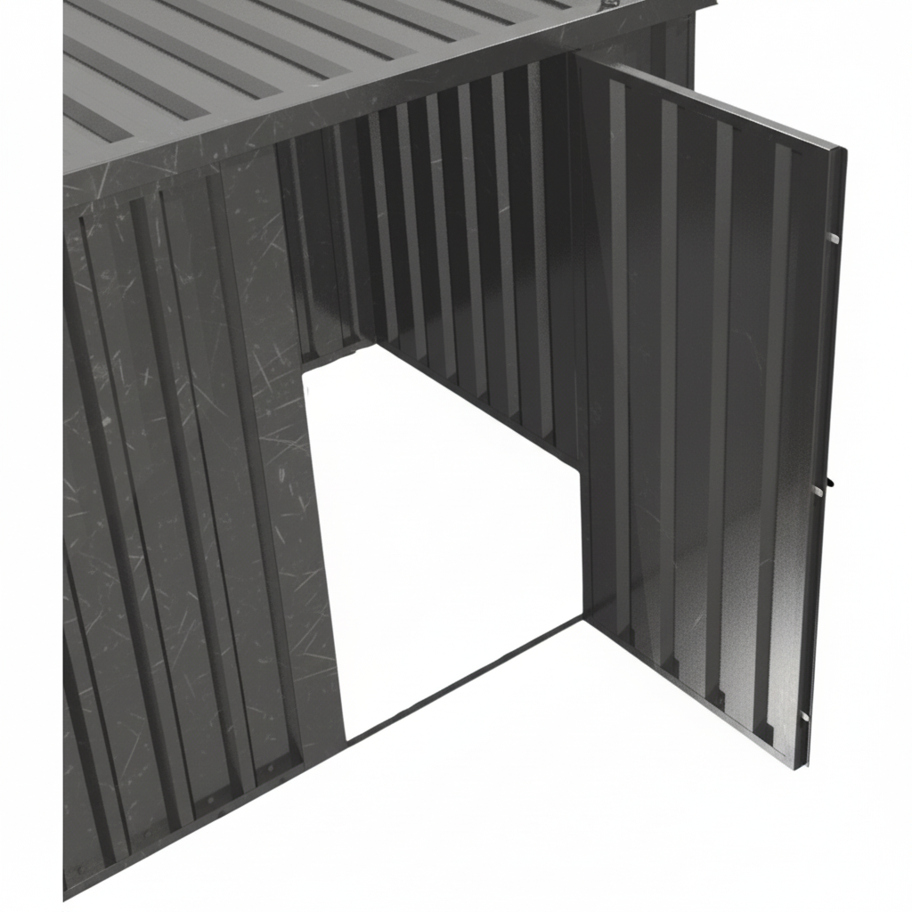 Schnellbauunterstand QBS M - 3m x 2m Tür Längswand