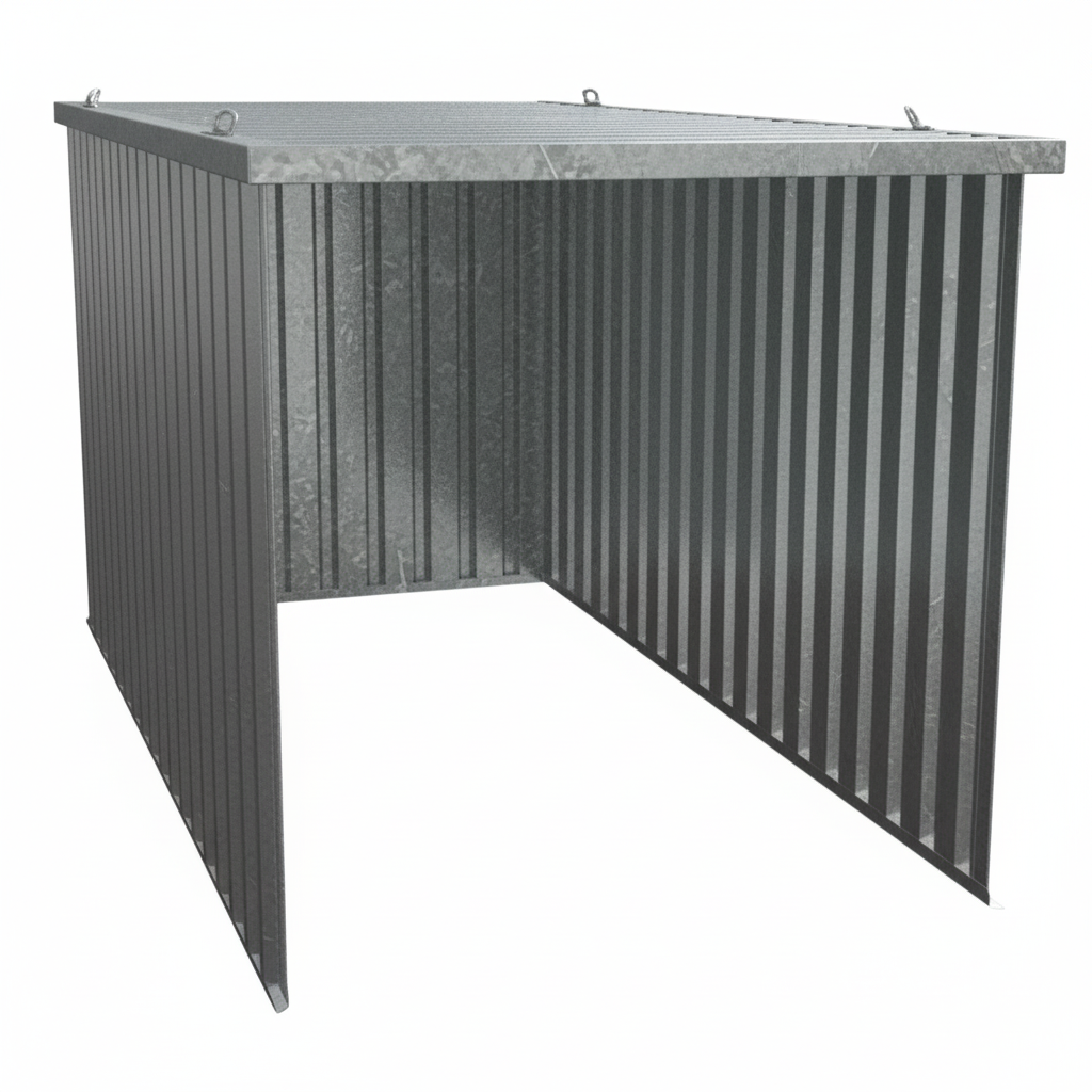 Schnellbauunterstand QBS L - 4m x 2m freier Zugang über kurze Seite