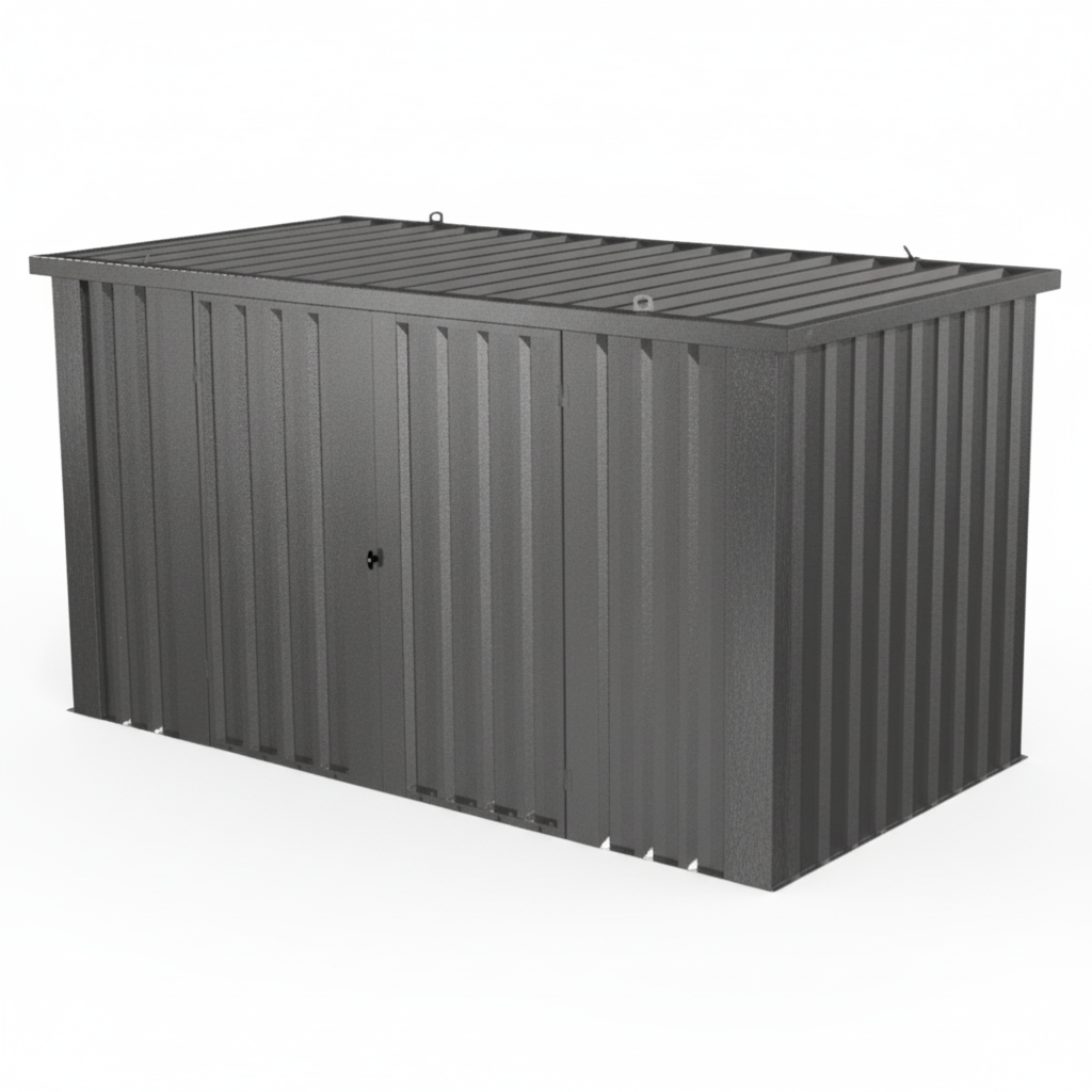 Schnellbauunterstand QBS L - 4m x 2m Tür Längswand