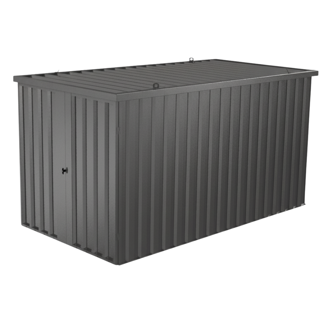 Schnellbauunterstand QBS L - 4m x 2m Tür Stirnwand