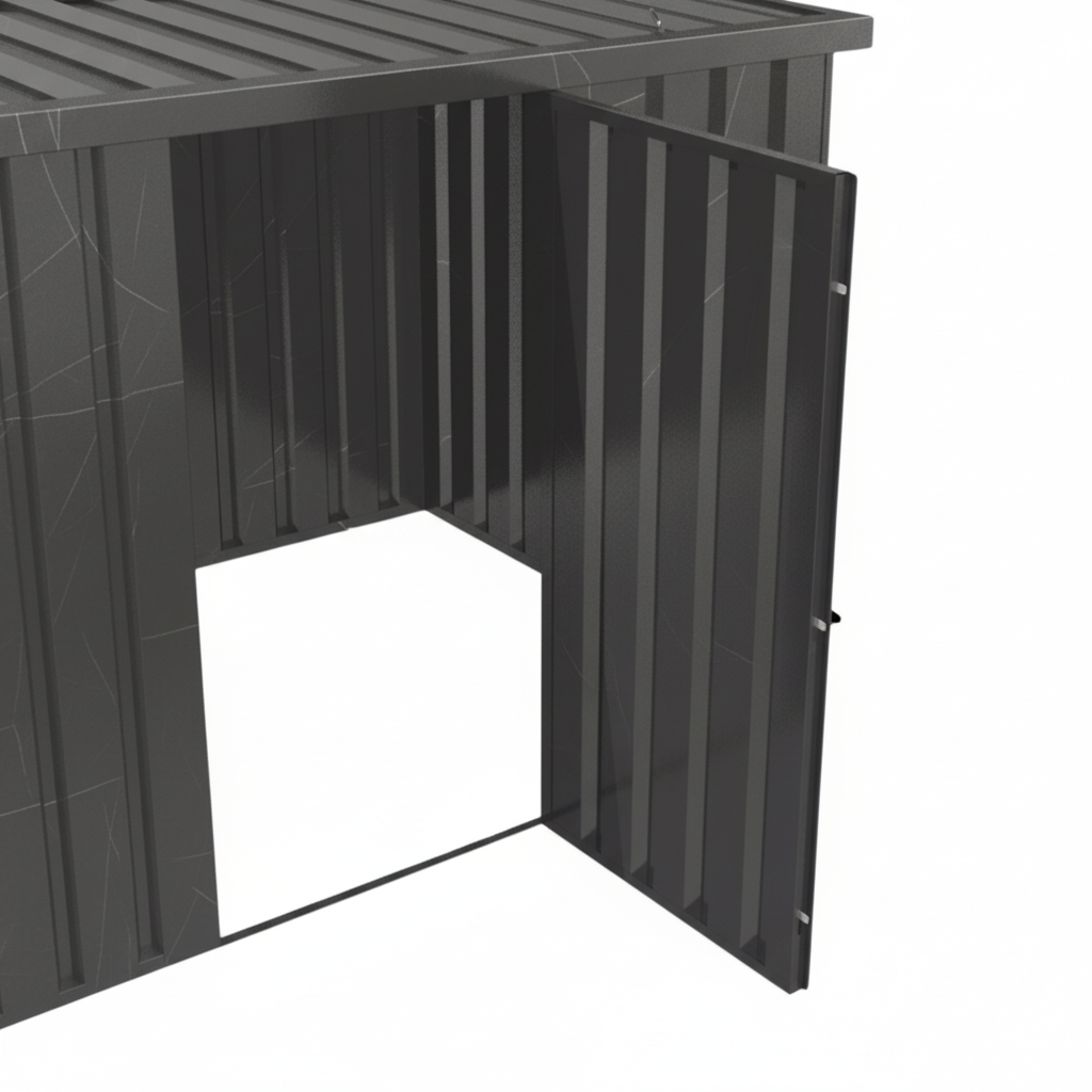 Schnellbauunterstand QBS L - 4m x 2m Tür Längswand