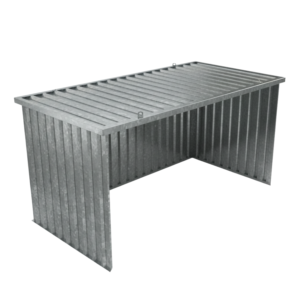 Schnellbauunterstand QBS L - 4m x 2m freier Zugang über lange Seite