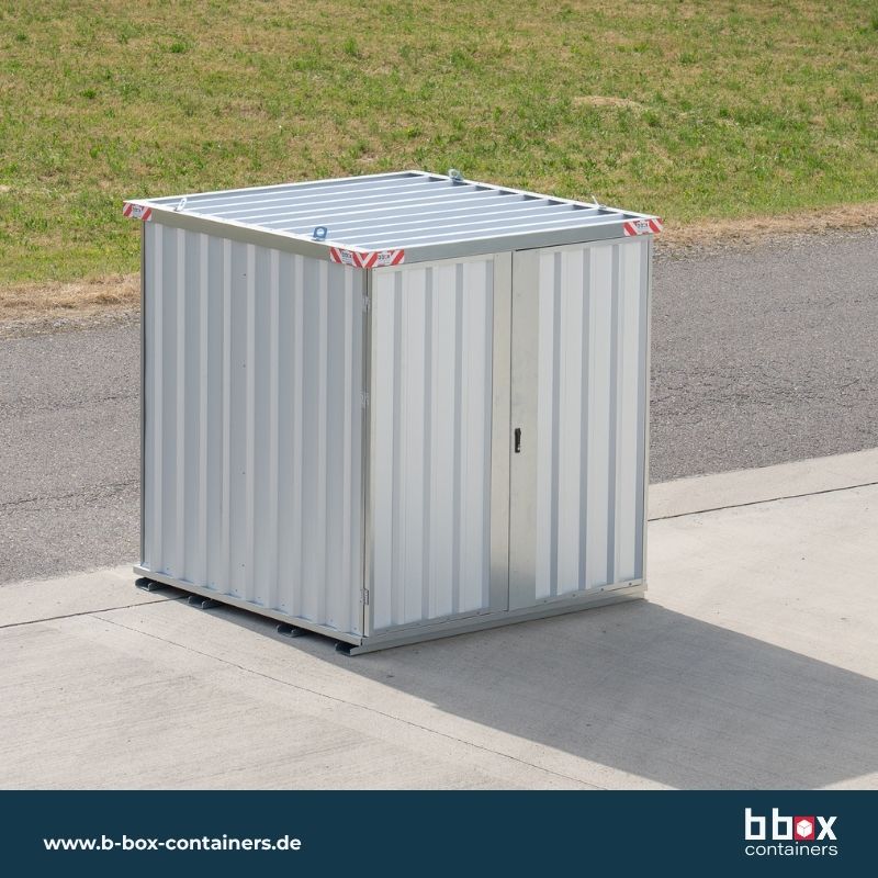 Schnellbaucontainer QuickBox S 2x2m Doppelflügeltür geschlossen von b box containers