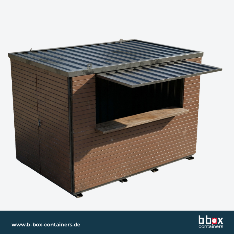 Verkaufscontainer S-QBC M - 3m x 2m mit Tür in Stirnwand