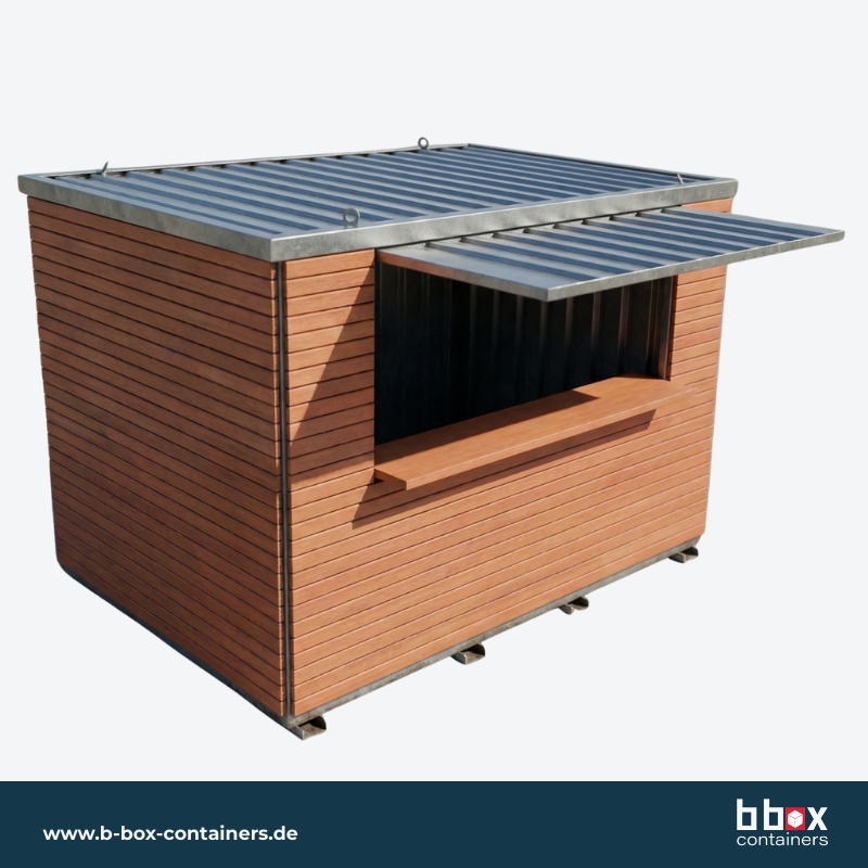 Verkaufscontainer S-QBC M - 3m x 2m mit Tür in Längswand