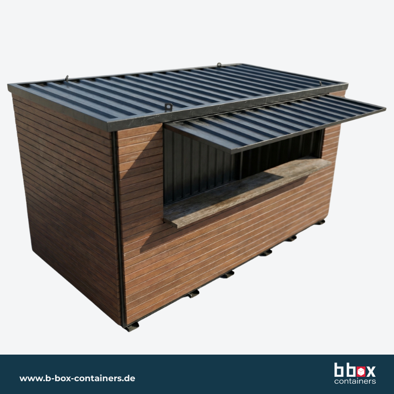 Verkaufscontainer S-QBC L - 4m x 2m mit Tür in Längswand