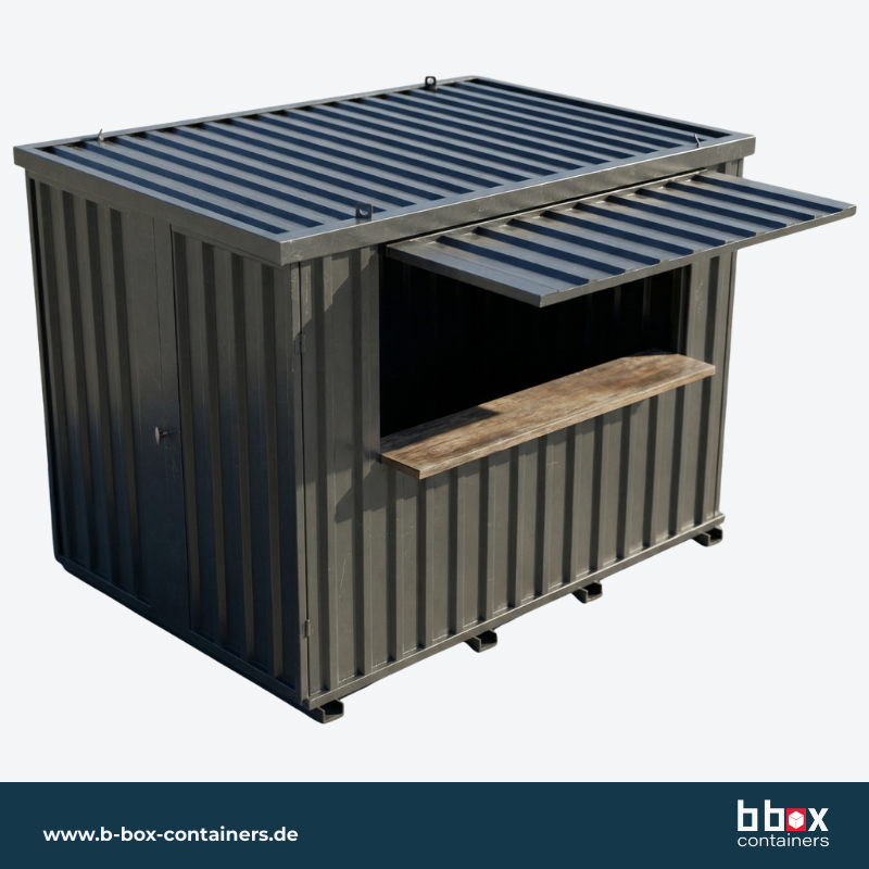 Verkaufscontainer S-QBC M - 3m x 2m mit Tür in Stirnwand