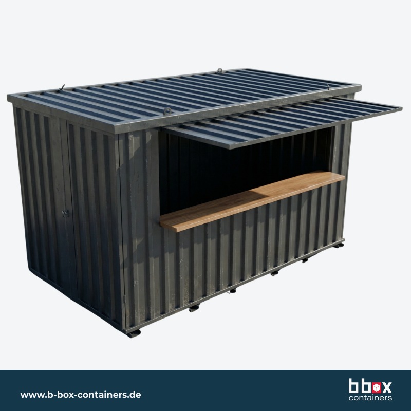 Verkaufscontainer S-QBC L - 4m x 2m mit Tür in Stirnwand