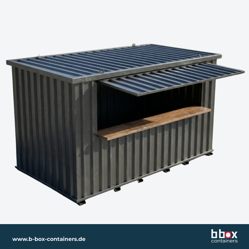 Verkaufscontainer S-QBC L - 4m x 2m mit Tür in Längswand
